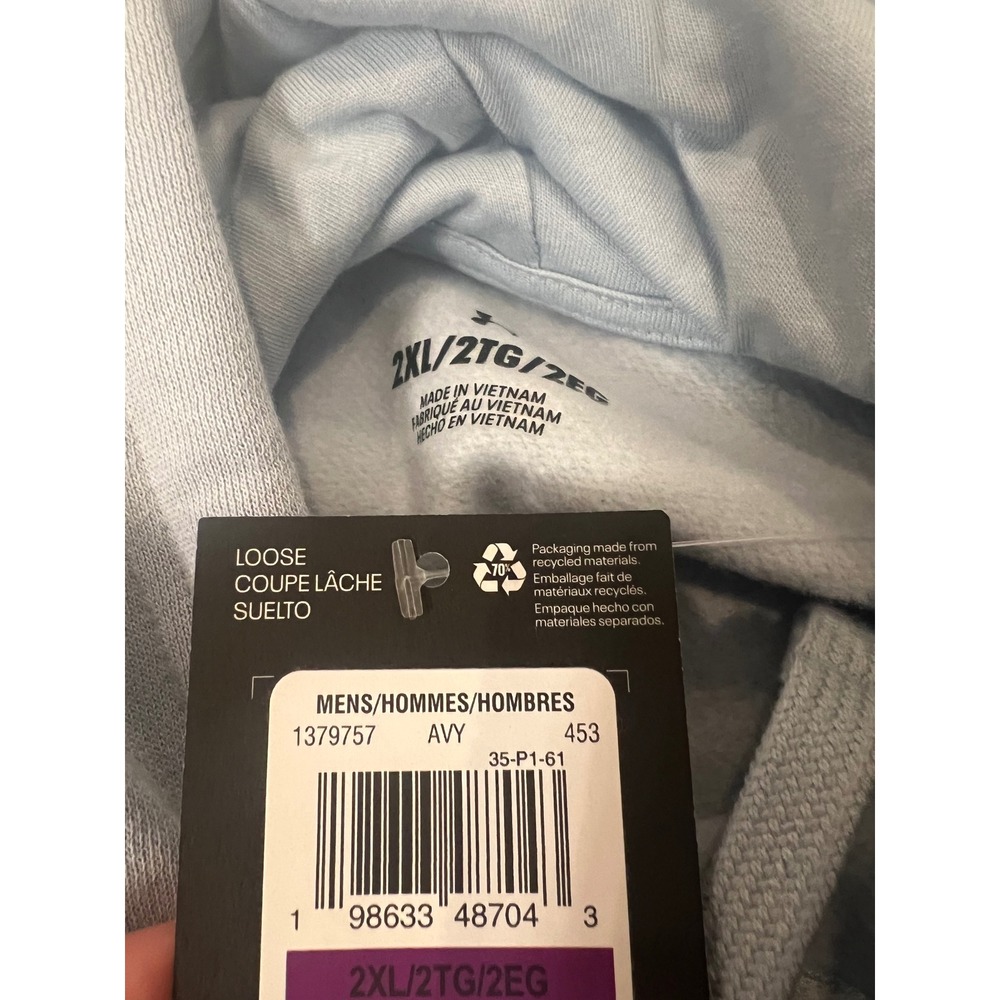 Under Armour Mens Rival Fleece Hoodie Light Blue 2XL 1379757 AVY Loose Fit NWT - Picture 4 of 5